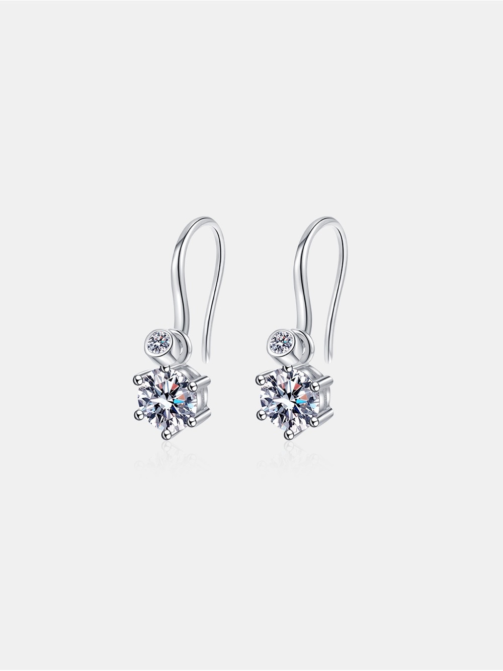 2 Carat Moissanite 925 Sterling Silver Earrings